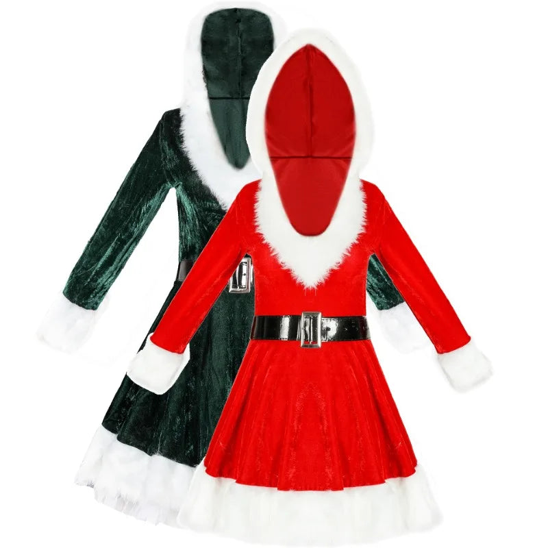 Ladies' Christmas Dress with Knit Pattern | Festive