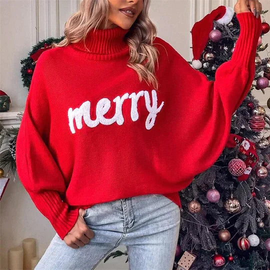 Ladies' Christmas Jumper with Cheerful Print | Festive